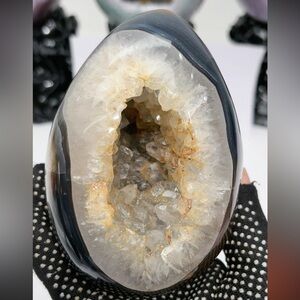 Crystal Geode Egg with Sparkling Center